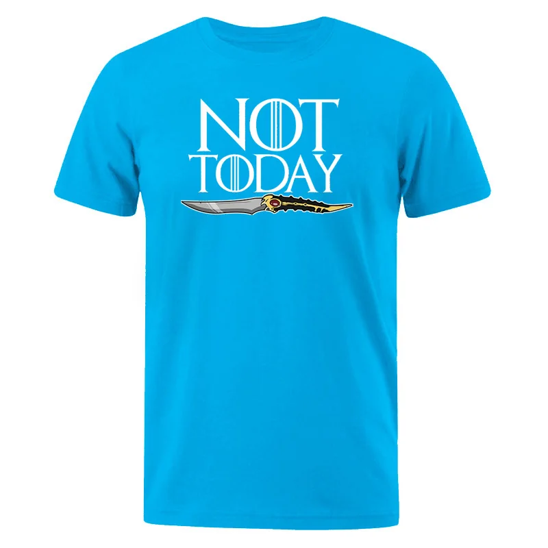 Dracarys/футболка «Игра престолов», футболка для мужчин, Arya Stark Not Today, унисекс, футболка для взрослых, Безликий дом, хлопковые летние футболки - Цвет: light blue 6