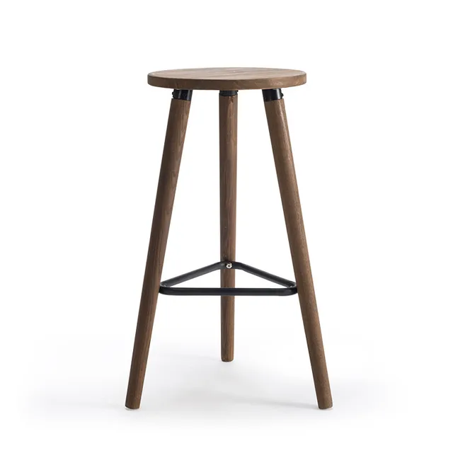 Industrial Vintage Antique Bar Stool Chair Height 66cm Round Seat Industrial Vintage Antique Bar Stool Chair Height 66cm Round Seat Wooden Loft Style Furniture Counter Bar Stool Leg Solid Wood - Industrial Vintage Antique Bar Stool Chair Height 66cm Round Seat