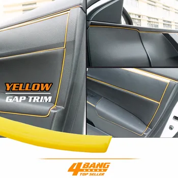 

CAR DIY Steering Wheel Panel Gap Trim Moulding yellow Decorative Line Interior
