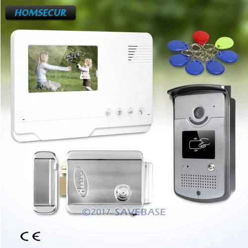 HOMSECUR Hand-Free 4.3inch Video Door Entry Call System with Keyfobs Unlocking Camera for Apartment + Electric Lock HOMSECUR Hand-Free 4.3inch Video Door Entry Call System with Keyfobs Unlocking Camera for Apartment + Electric Lock