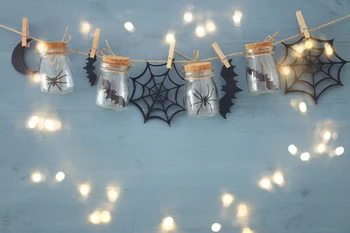 

halloween Background Glass bottle bats bokeh photographic Backdrop for Photo Prop halloween backdrop XT-6958