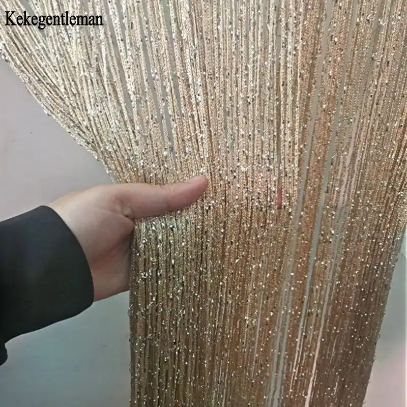 3x2 6m String Curtain Shiny Tassel Line Curtains Window Door