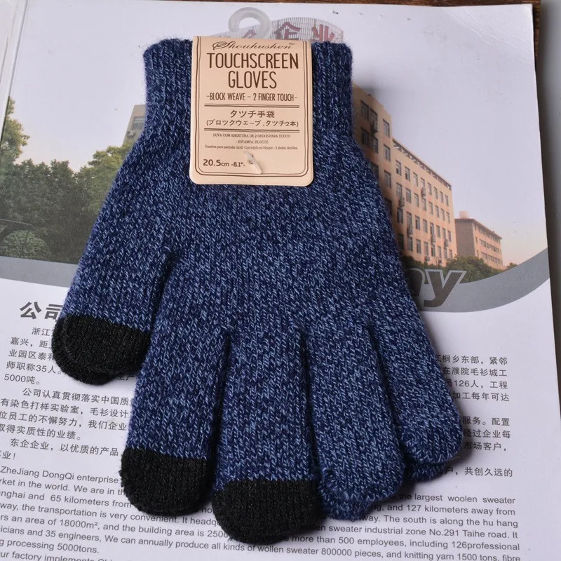 Аккриловый Жакард вязанный сенсорный экран сохраняет тепло Нескользящие толстые модные зимние женские перчатки для взрослых рукавицы Accessories-DQGV005C