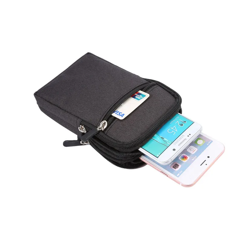 

Universal Cowboy Cloth Phone Pouch Belt Clip Bag for Samsung/iphone Case with Pen Holder Waist Bag Outdoor Sport Phone Cover