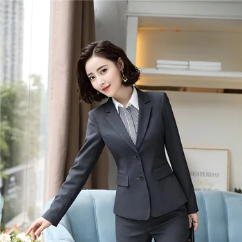 

High Quality Fabric Uniform Styles Long Sleeve Jackets Coat Blazers Formal Ladies Office Blazer Coat Female Tops Clothes Outwear
