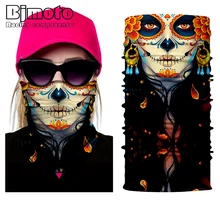 Sport Moto Cycling Skull Face Mask Scarves Wicking Washouts Bandanas Bike Neck Head Scarf Neck Warmer Ski Balaclava Headband bjmoto cool skeleton skull motorcycle ski headband sport outdoor neck face mask mtb racing cycling windproof scarf balaclava