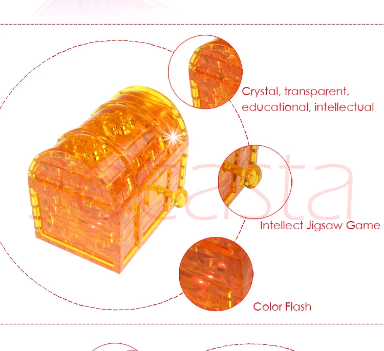 3D Хрустальная головоломка со вспышкой DIY модель сборки головоломки строительные игрушки для украшение для детской сундук-головоломка [