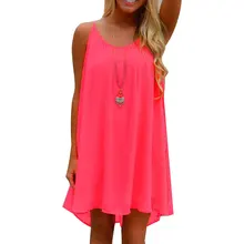 Sexy Dance Plus Size Lady Casual Summer Short Dress Sleeveless Strap Loose Asymmetrical Hem Mini Dress Party Beach Sundress Tops Sexy Dance Plus Size Lady Casual Summer Short Dress Sleeveless Strap Loose Asymmetrical Hem Mini Dress Party Beach Sundress Tops