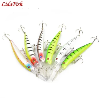 

6 pcs Good Quality Minnow Model Lure Artificial Make Plastic Hard Baits with 3D Eyes Treble Hooks Tackle pesca.