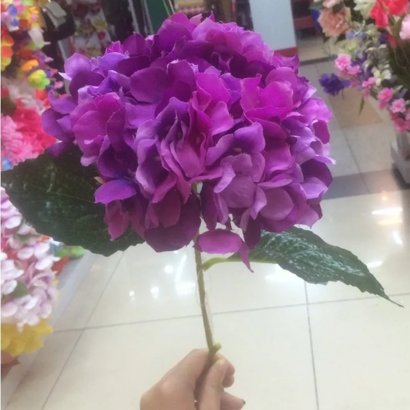 

Artificial Purple Hydrangea Flower Garland 80cm/31.5" Single Branch Bouquet for Wedding Table Runner Decorative Flowers