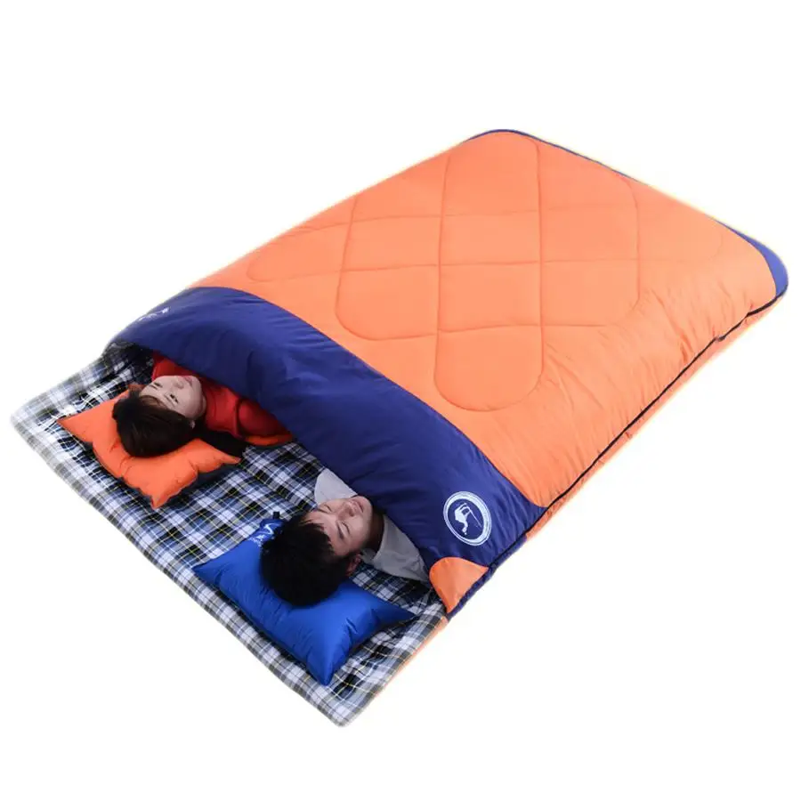 New Large size family camping equipment sleeping bags for 2 3 people large size sleeping bags