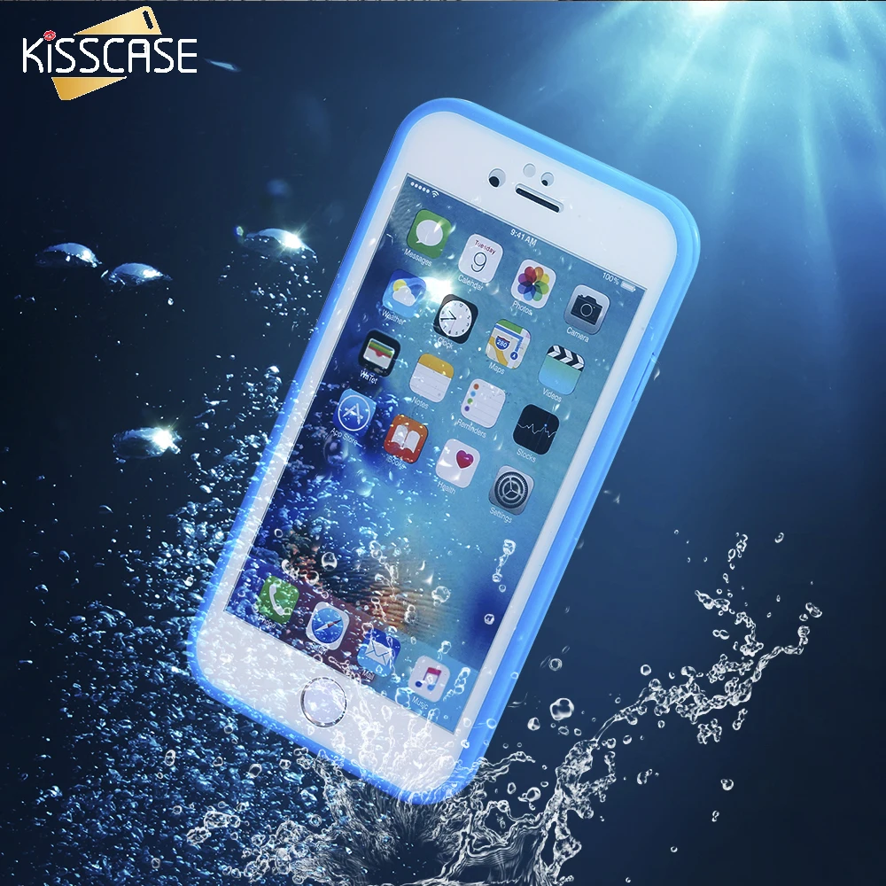 

KISSCASE Super Waterproof Case For iPhone 6 6S 7 Plus 5S SE Smart Touch Screen Soft TPU Underwater Dust proof Shockproof Cover