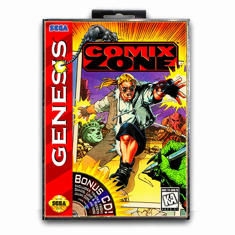 

Comix Zone with Box for 16 bit Sega MD Game Card for Mega Drive for Genesis Video Console