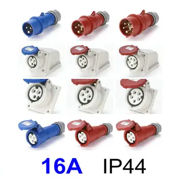 

16A IP44 Waterproof Electric Industrial Connector 3P 4P 5P Male/Female Industrial Plug Socket