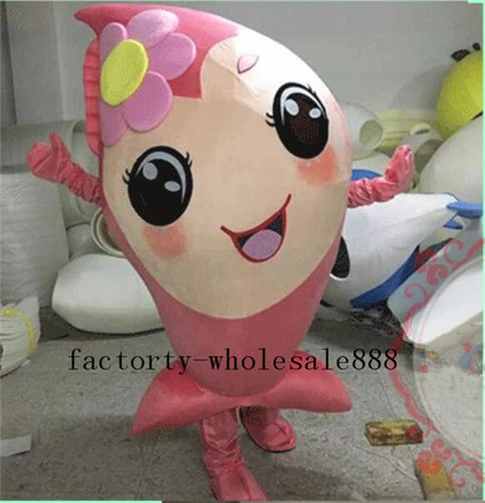 The pink Fish carp Mascot Costume From Finding Nemo Halloween Fancy Adults Clothing Advertising Carnival Christmas | Тематическая