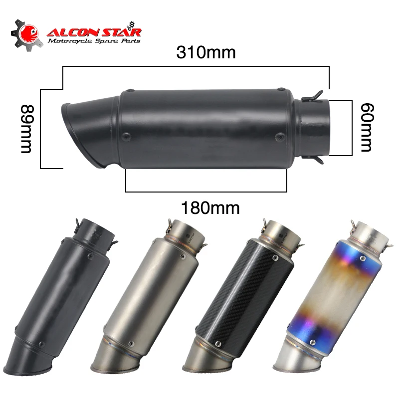 Alconstar 60mm на входе мотоцикл глушитель GP Escape выхлопной трубы Байк уличный велосипед