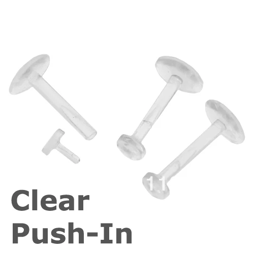 

Body Piercing Clear Bio Flexible Retainer Push Fit Lip Piercing Labret 16 Gauge Mixed Sizes