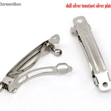 Doreen Box hot-50 Серебряный тон французские заколки-пряжки для волос 39x9 мм(B10851