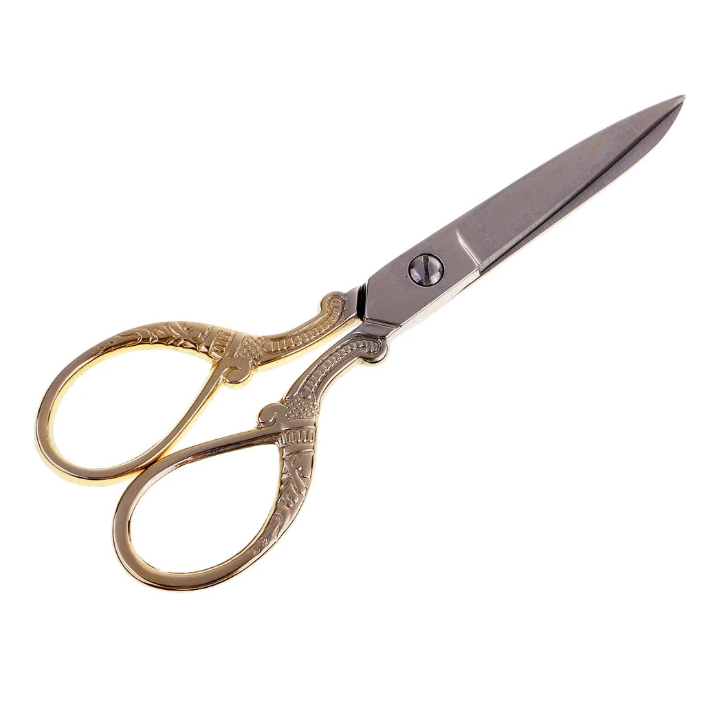 Handicraft Stainless Steel Vintage Sewing Scissors Embroidery Fabric Dressmaking Shears for DIY Crafts Cut Tools
