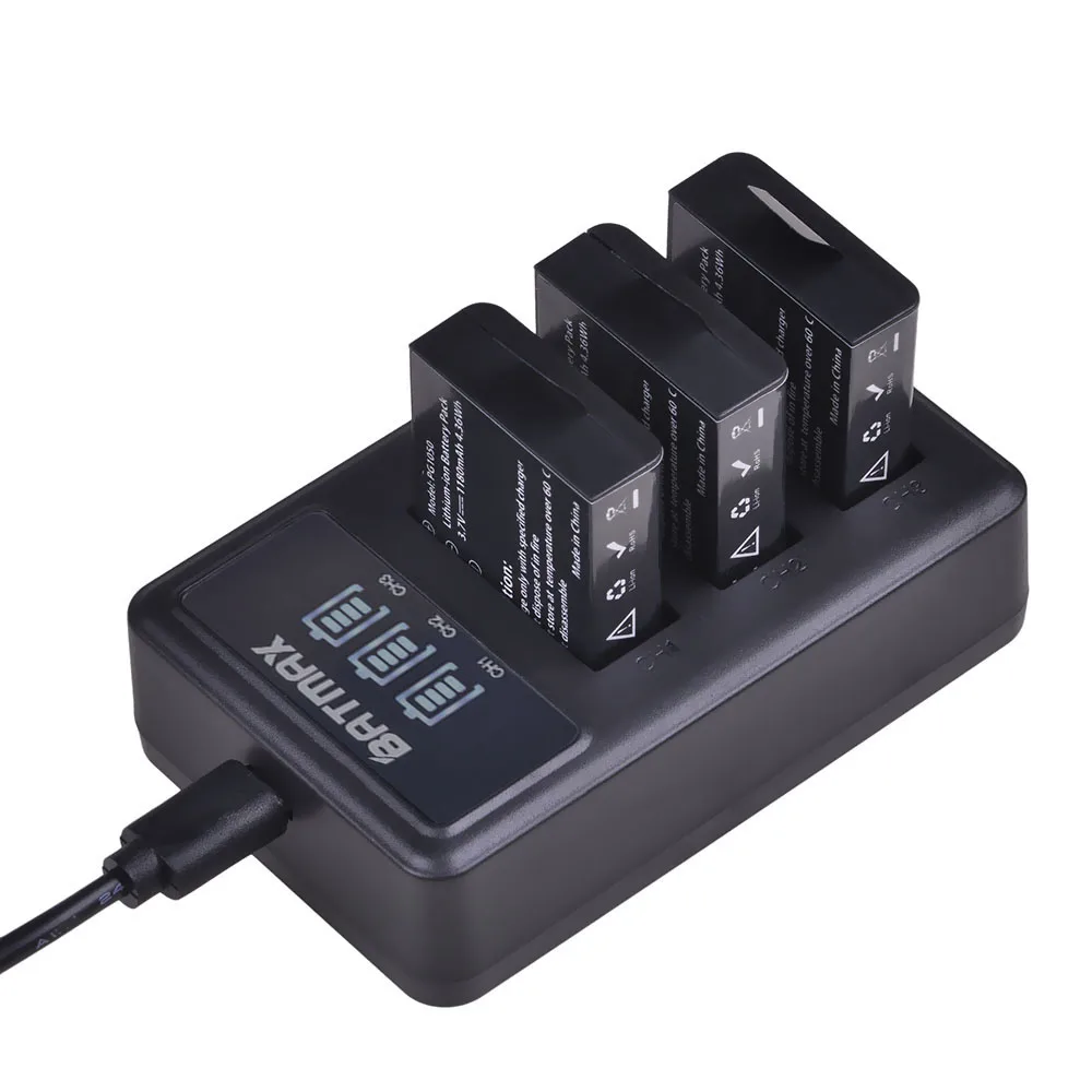 3 шт. Аккумулятор для камеры PG1050 1180 мАч Akku + светодиодный usb зарядное устройство с