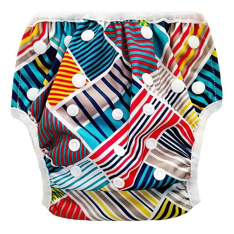 Детская пляжная одежда с рисунком для маленьких мальчиков и девочек, плавки Купальники с подгузниками для купания - Цвет: A11