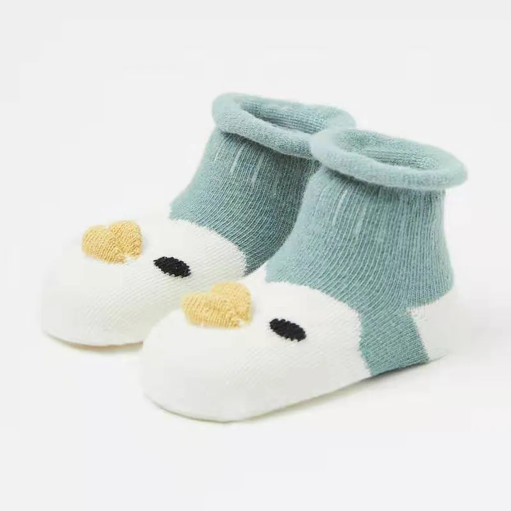 Носки для новорожденных Дети Младенцы Малыши Мальчики Девочки мультфильм Животные противоскользящие вязаные теплые носки Skarpetki Niemowlak детские носки