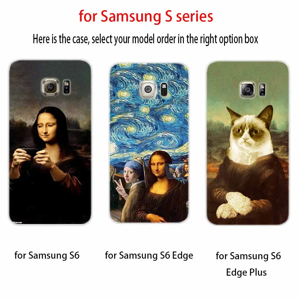 Забавный чехол с рисунком Леонардо да Винчи Моны Лизы для Samsung Galaxy S8 S9 S10 S20 S30 Plus Lite