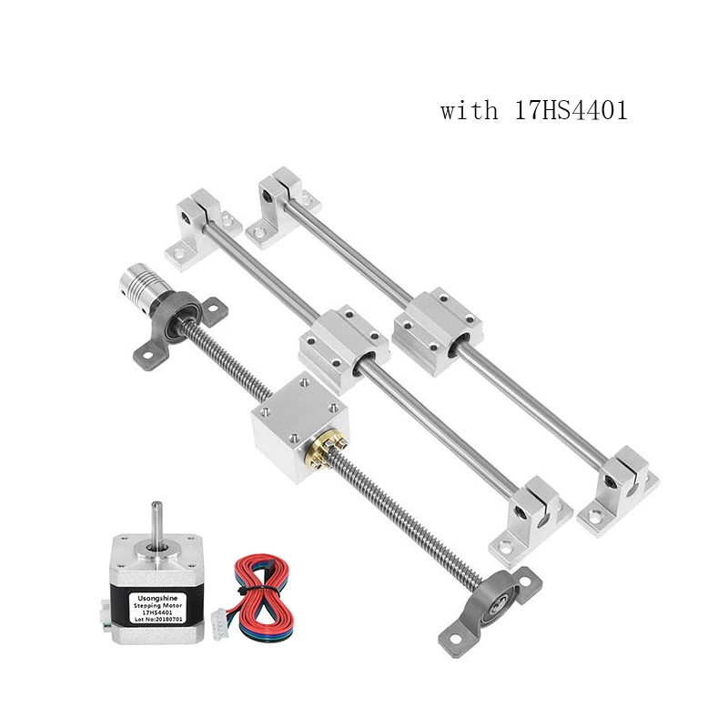 Набор направляющих 3d принтеров T8 длина винта 400 мм+ линейный вал 8*400 мм+ KP08 SK8 SC8UU+ Корпус гайки+ муфта+ двигатель