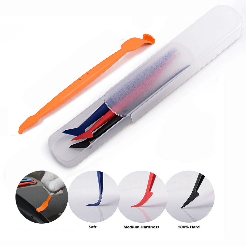 

FOSHIO 4pcs Window Tint Tools Vinyl Film Car Wrap Magnetic Squeegee Car Sticker Styling Vehicle Carbon Foil Wrapping Scraper Kit