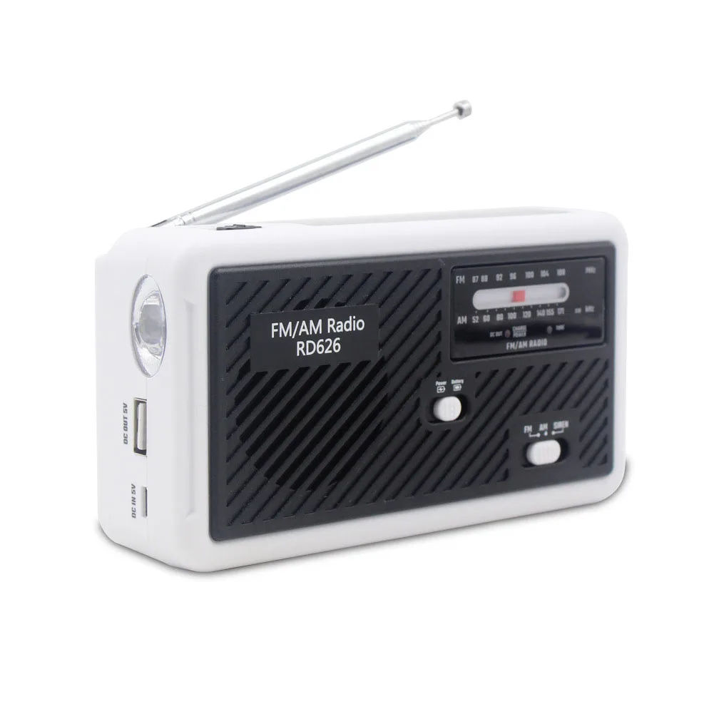 

Powerful Radio Hand Crank Flashlight Dynamo Lamp Emergency AM/FM Solar Lighting