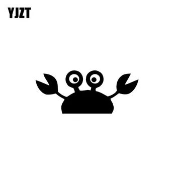 

YJZT 15.3*6.4CM Cartoon Fun CRAB JDM Vinyl Decal Car Window Sticker Black/Silver S8-1589