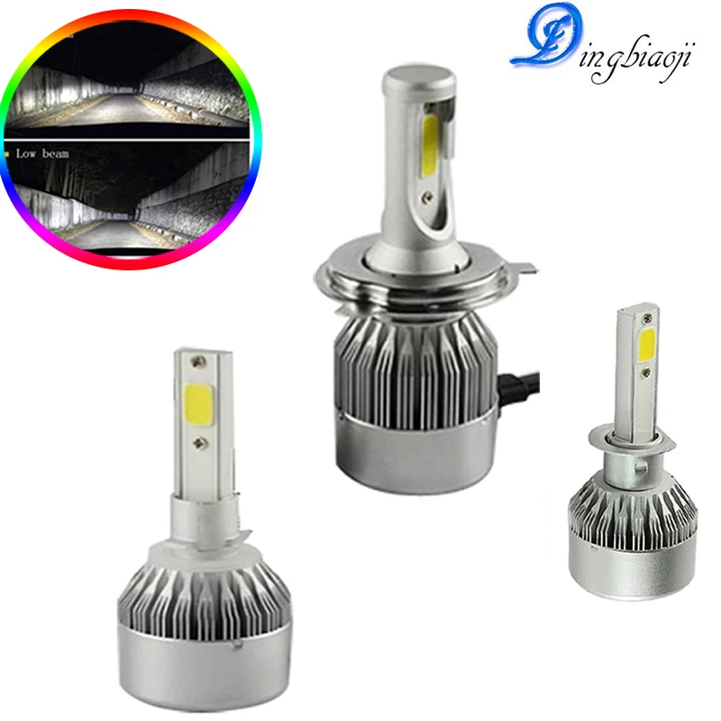 

2X H7 Led H4 car headlights 72W 7600lm Car Led bulbs H1 H8 H9 H11 H3 9005 9006 automobiles headlight 6000K led 12V fog C6 Led