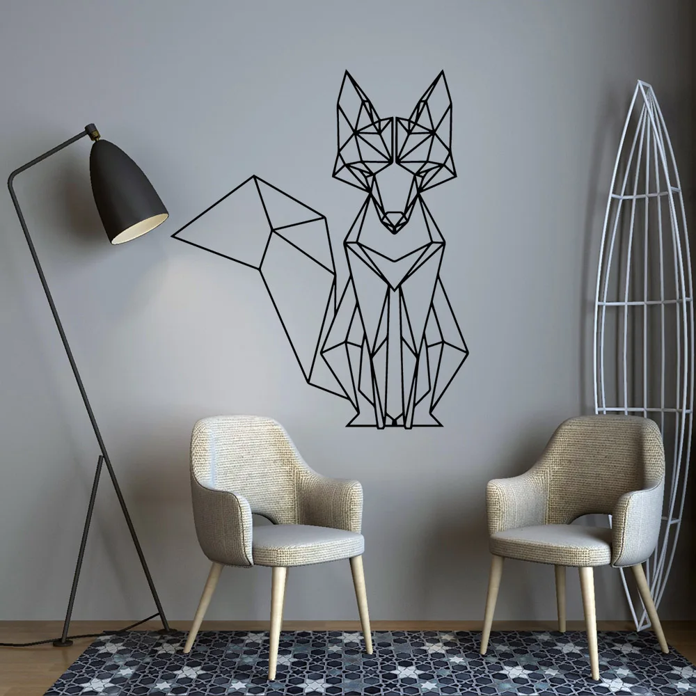 

Nordic Geometric Fox Vinyl Wall Stickers Decals For Kids Rooms Home bedroom Decor living Room Decoration Mural wallstickers