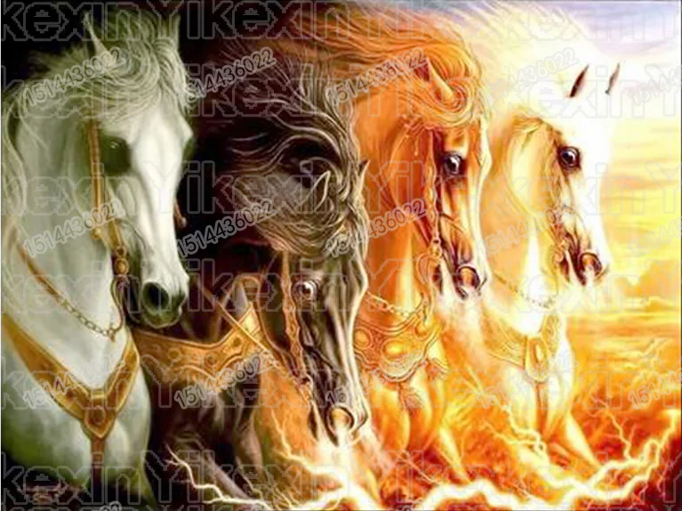 

5D DIY Diamond Painting Animals Horse Needlework Rhinestone Cross Stitch Full circular Diamond Embroidery Home Decor