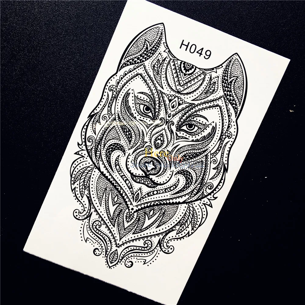 Tribal-Tattoos 1PC-Indian-font-b-Tribal-b-font-Wolf-Temporary-font-b-Tattoo-b-font-Sticker-font