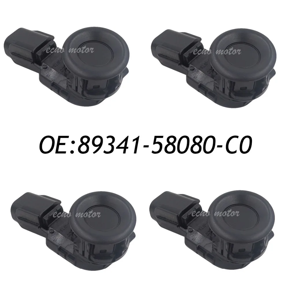 

New 4pcs 89341-58080 89341-58080-C0 PDC Backup Reversing Ultrasonic Parking Aid Sensor For Toyota black color