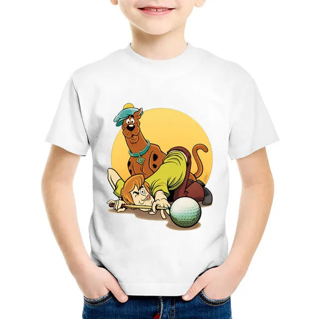 Cartoon Print Scooby Doo And Furry Children Funny T Shirt Kids T