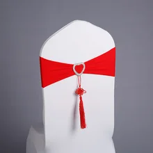 100 шт/партия Китайский классический красный узел стрейч лайкра стул лента для свадебной вечеринки украшения отель банкет синий стул пояса крышка