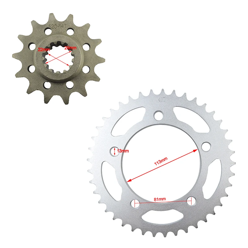 Мотоцикл части цепи 520 передние и задние Звездочки 14 T-41 T 15 T-41 T для HONDA CB500F/X CBR500R 2013- NC700 CTX700 NC750
