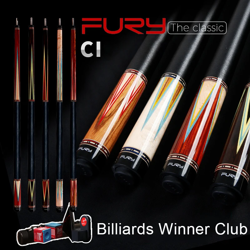 US Imports FURY CI All Handmade Pool Cue Stick with Case 13mm Tip