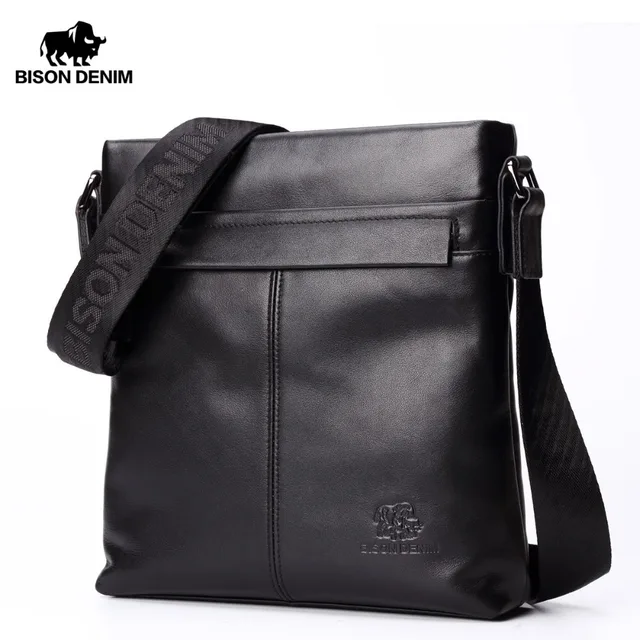 Bison Denim Brand Men Shoulder Bag Genuine Leather 10 5 Ipad Black Bison Denim Brand Men Shoulder Bag Genuine Leather 10 5 Ipad Black Cowhide Crossbody For