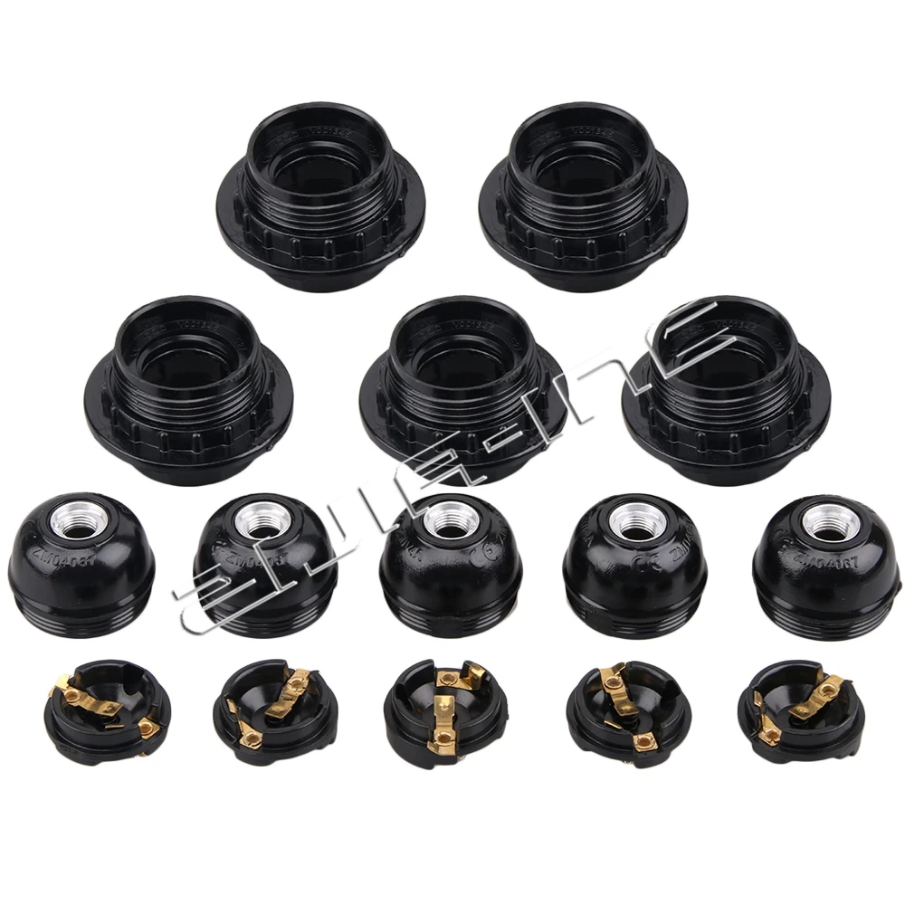 5 Pcs E27 Semi Threaded Lamp Holder Screw Bulbs Retro Pendant Lamp