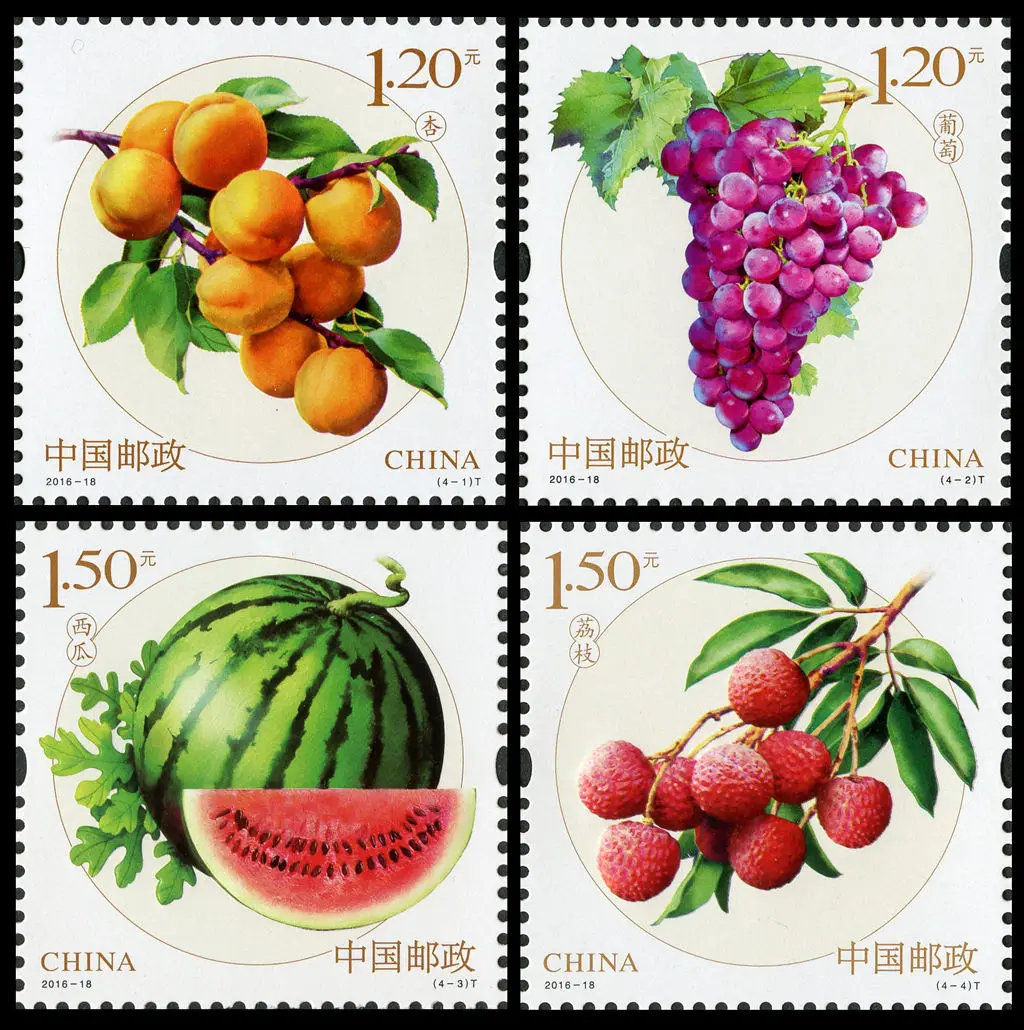 Продажа Китай Марка 2016 18 фрукты (II) марки 4 шт Новые MNH|Штампы и печати| |