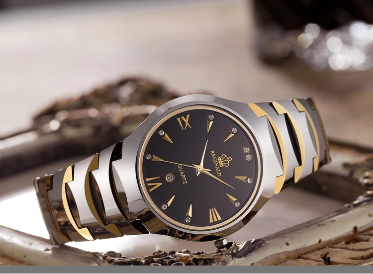 Лидирующий бренд Реджинальд часы модные мужские часы Вольфрамовая сталь Часы мужские роскошные Бизнес Кварцевые наручные часы relogio masculino