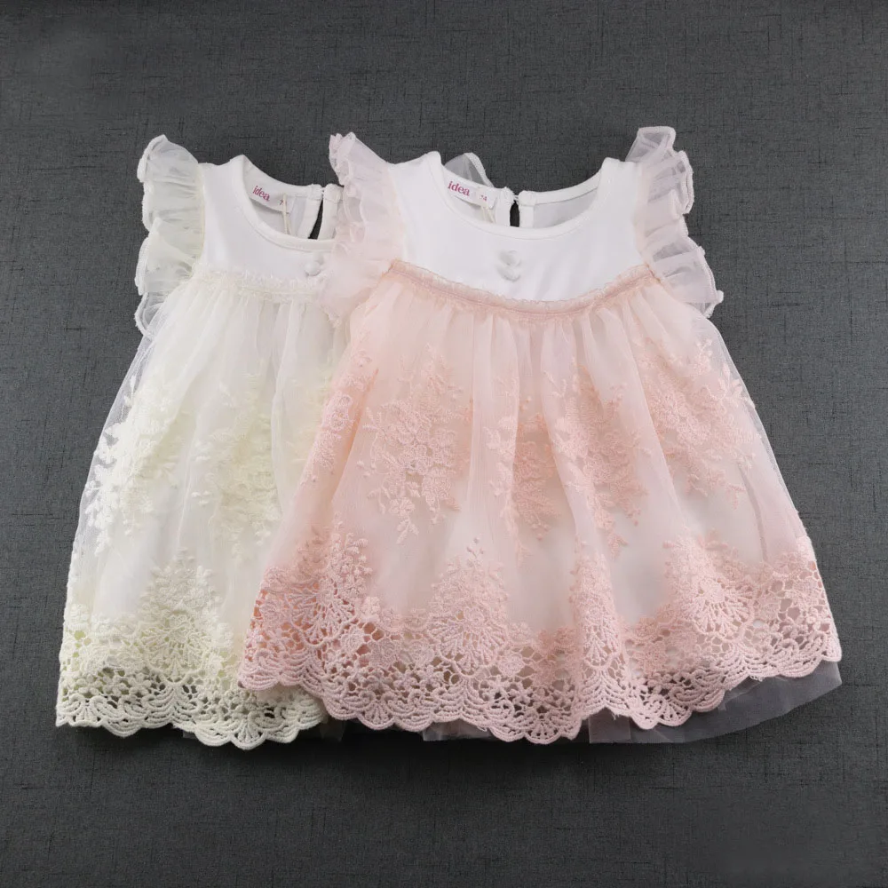 

2017 Newest Summer Cute Lace Baby Girls Dress Korean Style Princess Clothes Girls Party Toddler Dresses DQ389