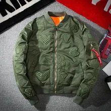 2017 Winter Bomber Jacket Men Women Air Force Embroidery Badge Thick Warm Pilot Jacket Fashion Baseball Couple Coat Streetwear