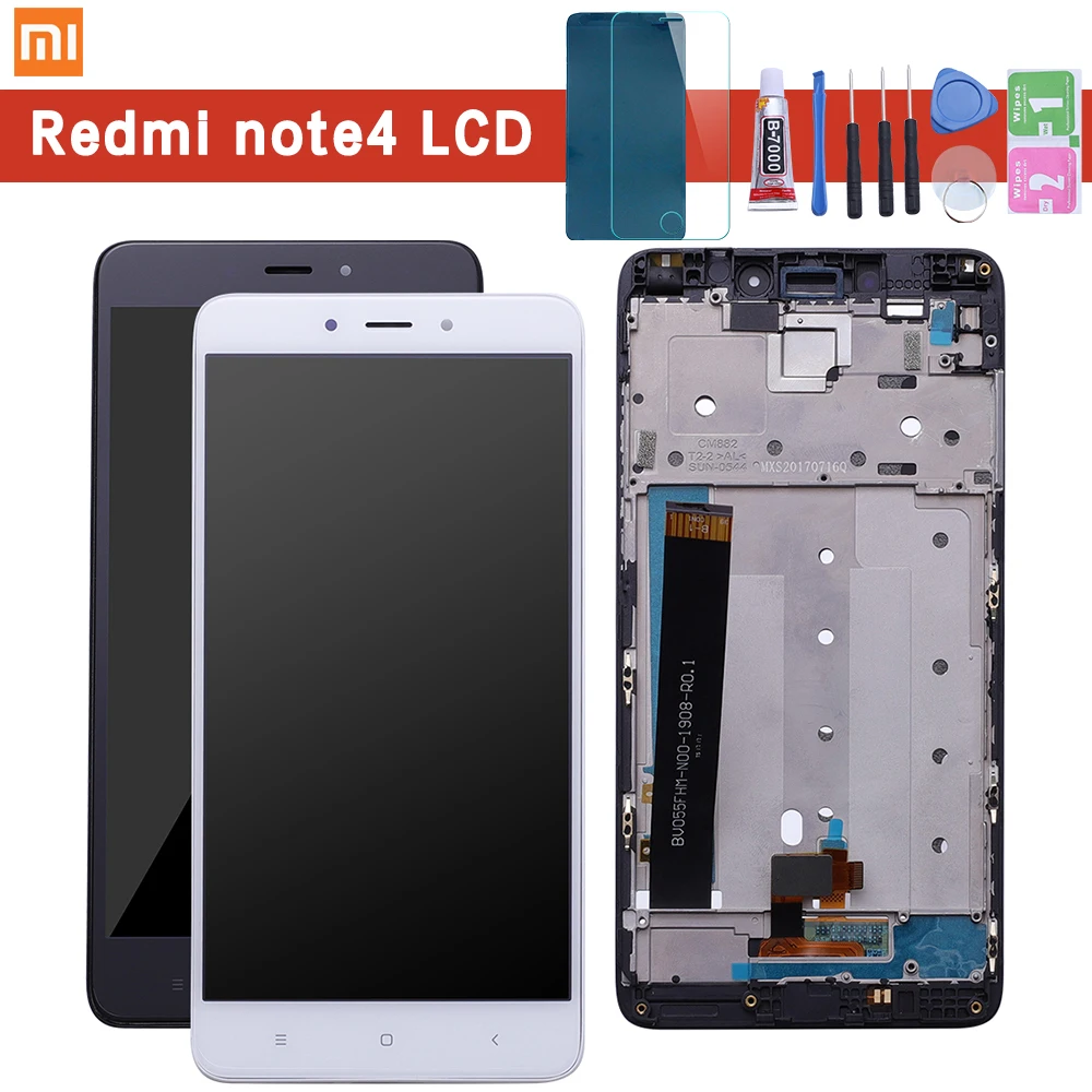 Skup Dla Xiaomi Redmi Note 4 wyświetlacz LCD i ekran dotykowy z ramką 5.5 Cal testowane dla Xiaomi Redmi Note 4 + narzędzia dla mtk helio X20