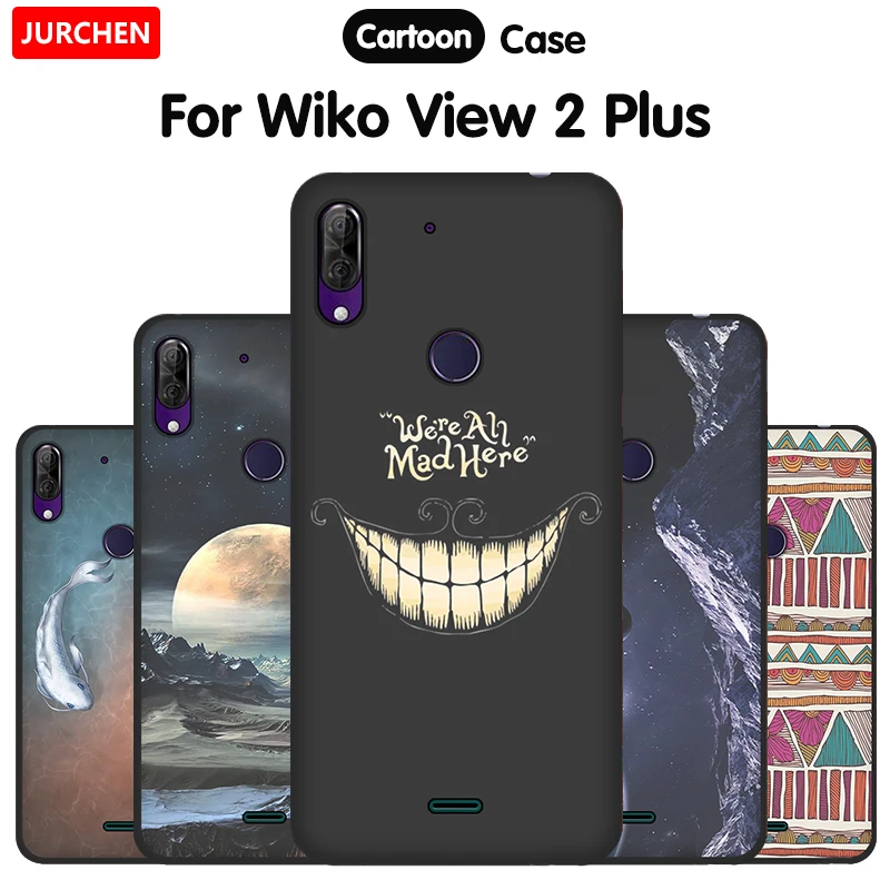 

JURCHEN TPU Soft Case For Wiko View 2 Plus Phone Case Cute Cartoon Printing Silicone Cover For Wiko View 2 Plus Coque View 2Plus