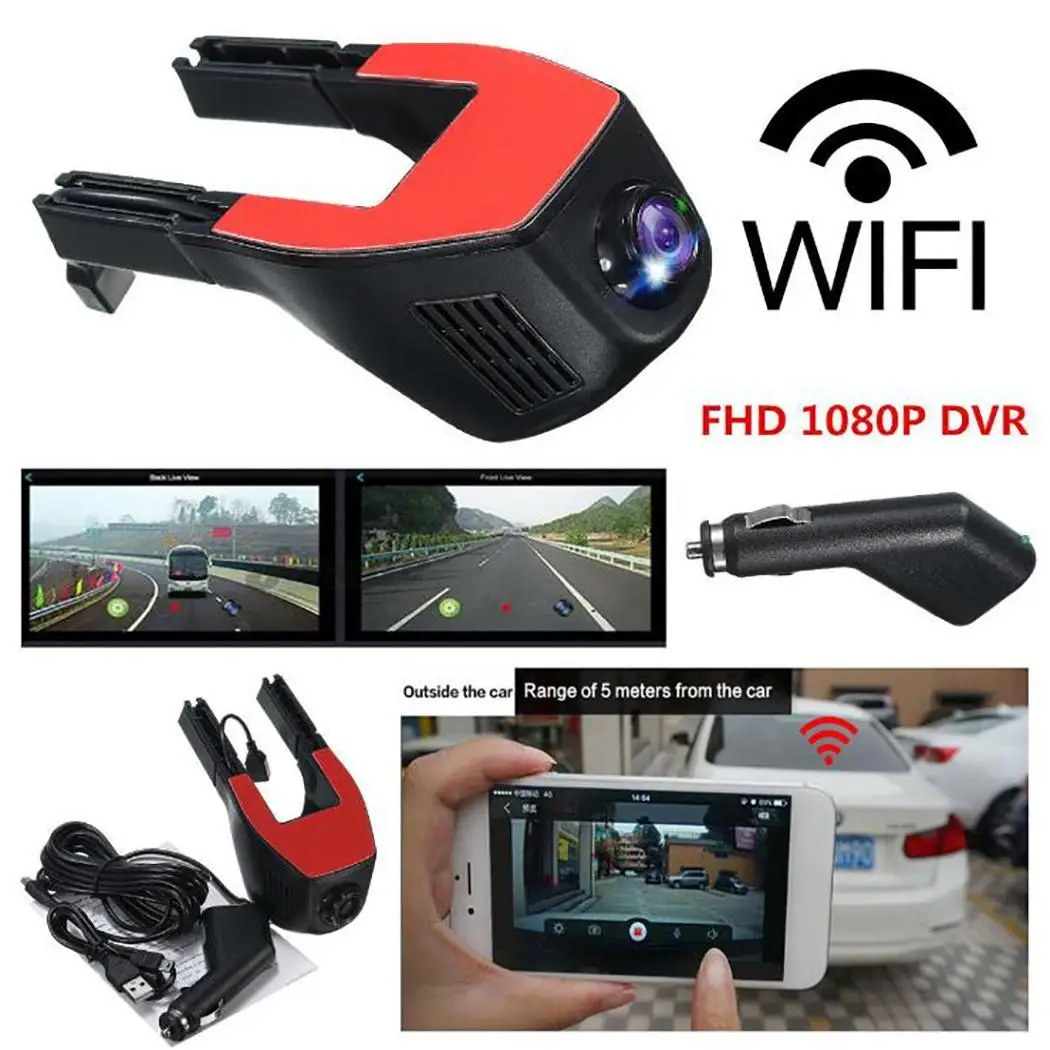 Автомобильный DVR Camera1080P FHD объектив Wi Fi ADAS встроенный g сенсор видео рекордер