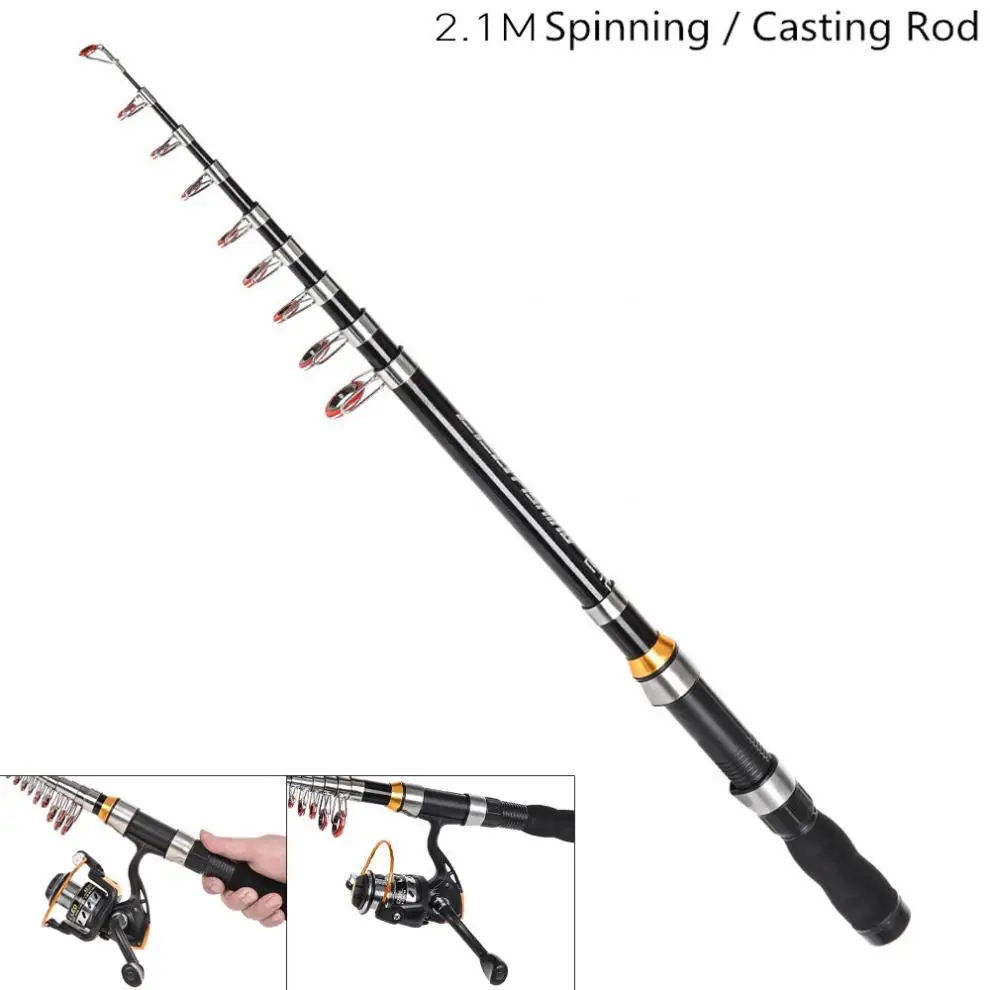 

2.1m/2.3m Mini Ultra Short Telescopic Fishing Rods Glass Fiber 10 Section Portable Lightweight Lure Ice Fishing Pole